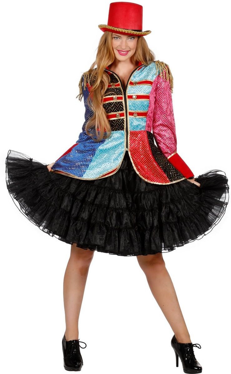 Dans & Entertainment Kostuum | Schitterende Patchwork Jas Pailletten Vrouw | Maat 38 | Carnaval kostuum | Verkleedkleding